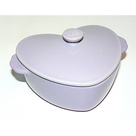 Pioneer Woman Other - Pioneer Woman Heart-Shaped Lavender Stoneware Dish Lid Cottage Core Ree Drummond
